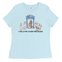 Baby Blue a thrill of hope nativity Ladies Tee - MaliasSmallBusiness