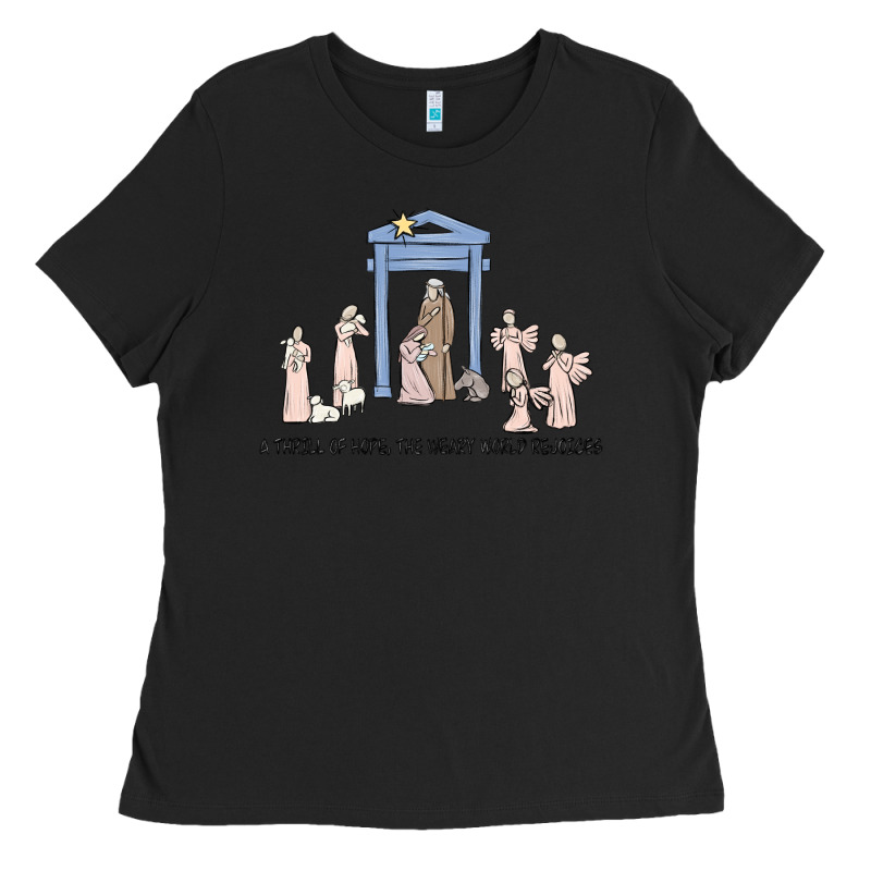 A Thrill Of Hope Nativity Ladies Tee by MaliasSmallBusiness | Teevron