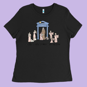 A Thrill Of Hope Nativity Ladies Tee Designed By Maliassmallbusiness