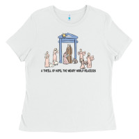 White a thrill of hope nativity Ladies Tee - MaliasSmallBusiness