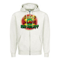 Oatmeal Heather feeling blacknificent Zipper Hoodie - FaDigitalArtStudio