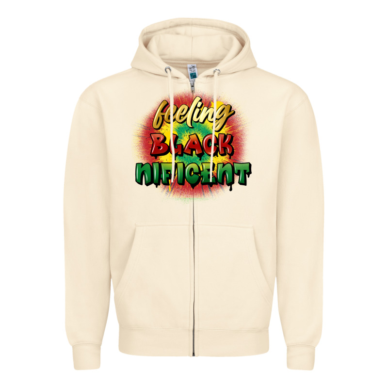 Feeling Blacknificent Zipper Hoodie by FaDigitalArtStudio | Teevron