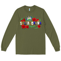 Army Green salvadorena Long Sleeve Tee - texasbilliewilder