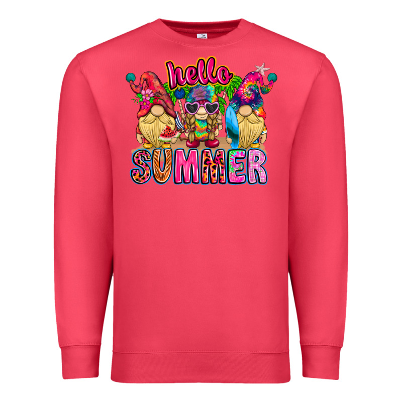 Hello Summer Gnome Premium Sweatshirt by CowhideDigitalArt | Teevron