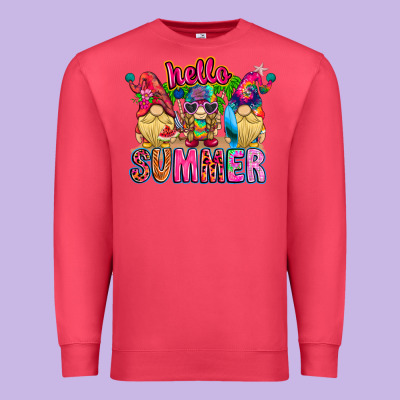 Hello Summer Gnome Premium Sweatshirt Designed By Cowhidedigitalart