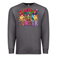 Charcoal Heather Hello summer Gnome Premium Sweatshirt - CowhideDigitalArt