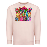 Pale Pink Hello summer Gnome Premium Sweatshirt - CowhideDigitalArt