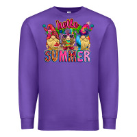 Purple Hello summer Gnome Premium Sweatshirt - CowhideDigitalArt
