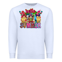 White Hello summer Gnome Premium Sweatshirt - CowhideDigitalArt