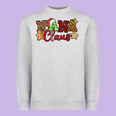Nana Claus Christmas Lights And Gifts Mother's Day Heavyweight Sweatshirt Designed By Howdyjamesfarm