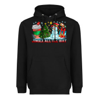 Black Jingle All The Way Heavyweight Hoodie - CowhideDigitalArt