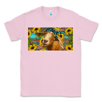 Bubblegum Pink Goat with sunflowers and leopard Classic Tee - RanaPortraitStore