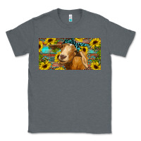 Charcoal Heather Goat with sunflowers and leopard Classic Tee - RanaPortraitStore
