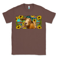 Chestnut Goat with sunflowers and leopard Classic Tee - RanaPortraitStore