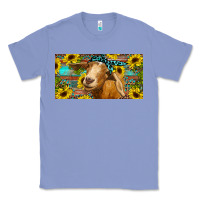 Colony Blue Goat with sunflowers and leopard Classic Tee - RanaPortraitStore