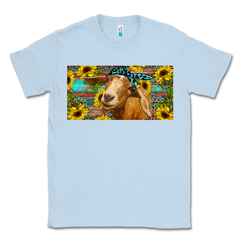 Goat With Sunflowers And Leopard Classic Tee by RanaPortraitStore | Teevron