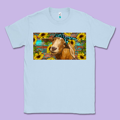 Goat With Sunflowers And Leopard Classic Tee Designed By Ranaportraitstore