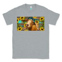 Heather Grey Goat with sunflowers and leopard Classic Tee - RanaPortraitStore
