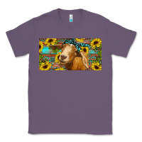 Lavender Goat with sunflowers and leopard Classic Tee - RanaPortraitStore