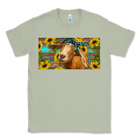 Matcha Goat with sunflowers and leopard Classic Tee - RanaPortraitStore