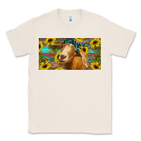 Natural Goat with sunflowers and leopard Classic Tee - RanaPortraitStore