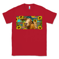 Red Goat with sunflowers and leopard Classic Tee - RanaPortraitStore