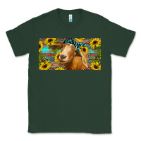 Sports Green Goat with sunflowers and leopard Classic Tee - RanaPortraitStore