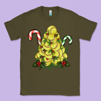 Lightning Softball Christmas Tree Classic Tee Designed By Ranaportraitstore