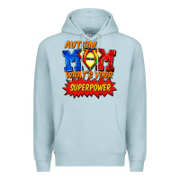 Blue Mist Autism mom what's your superpower Mother's Day Premium Hoodie - FaDigitalArtStudio