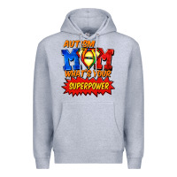 Heather Grey Autism mom what's your superpower Mother's Day Premium Hoodie - FaDigitalArtStudio
