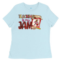 Baby Blue teaching is my jam Ladies Tee - NancyCooperArtShop