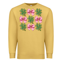 Antique Gold clover bow Premium Sweatshirt - CowhideDigitalArt
