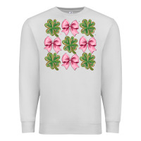 Dove Grey clover bow Premium Sweatshirt - CowhideDigitalArt
