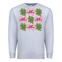 Heather Grey clover bow Premium Sweatshirt - CowhideDigitalArt