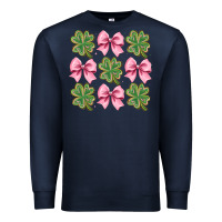 Navy clover bow Premium Sweatshirt - CowhideDigitalArt