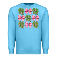 Ocean Blue clover bow Premium Sweatshirt - CowhideDigitalArt