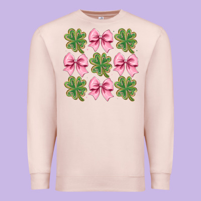 Clover Bow Premium Sweatshirt Designed By Cowhidedigitalart
