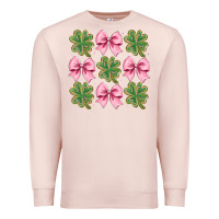 Pale Pink clover bow Premium Sweatshirt - CowhideDigitalArt