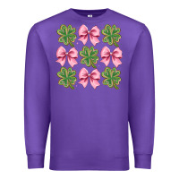 Purple clover bow Premium Sweatshirt - CowhideDigitalArt
