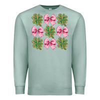 Seafoam clover bow Premium Sweatshirt - CowhideDigitalArt
