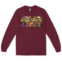Burgundy hallothanksmas Long Sleeve Tee - texasbilliewilder