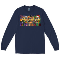 Navy hallothanksmas Long Sleeve Tee - texasbilliewilder