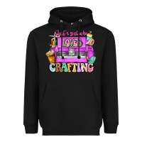 Black Just A Girl Who Loves Crafting Heavyweight Hoodie - CowhideDigitalArt