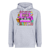 Heather Grey Just A Girl Who Loves Crafting Heavyweight Hoodie - CowhideDigitalArt
