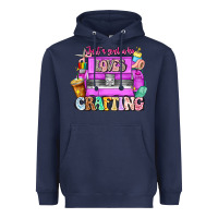 Navy Just A Girl Who Loves Crafting Heavyweight Hoodie - CowhideDigitalArt