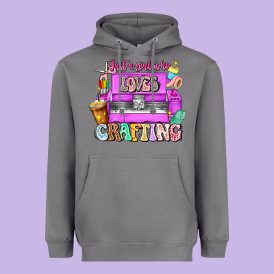 Just A Girl Who Loves Crafting Heavyweight Hoodie Designed By Cowhidedigitalart