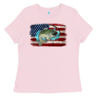 Bubblegum Pink American Flag Fish Ladies Tee - Jasminsmagicworld