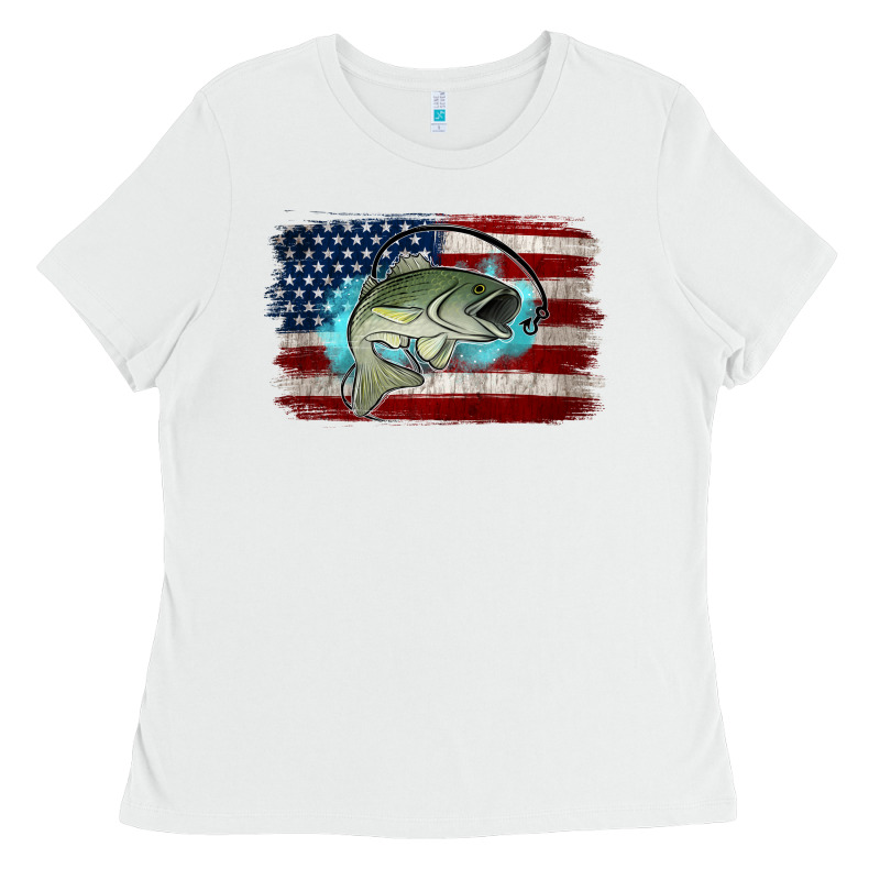American Flag Fish Ladies Tee by Jasminsmagicworld | Teevron