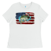 White American Flag Fish Ladies Tee - Jasminsmagicworld