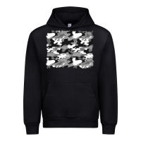 Black black and white camouflage background Urban Hoodie - Artiststas